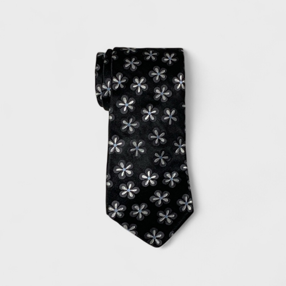 Ted Baker Floral Neat Woven Silk Tie In Black
